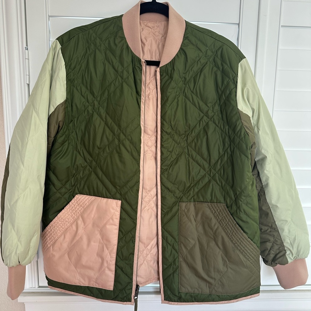 The Great x Eddie Bauer color block jacket: reversible